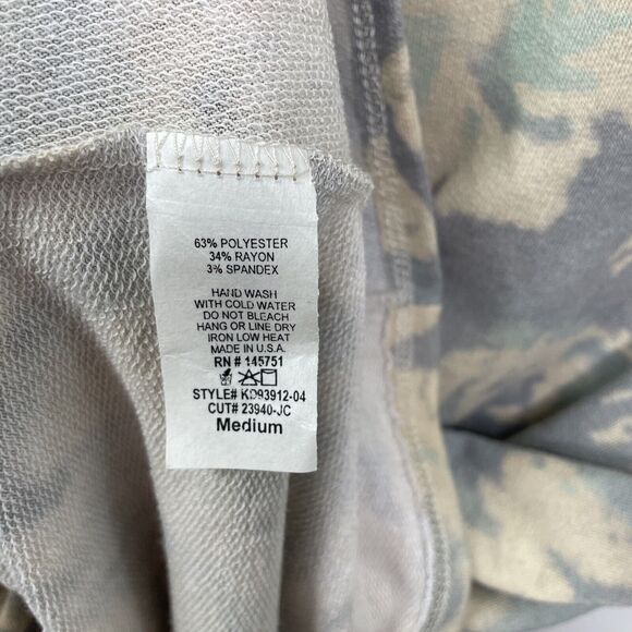 FANTASTIC FAWN V Neck Camo Tie Dye Sweatshirt Dress Tunic Pastel Boho Women M - Picture 6 of 10